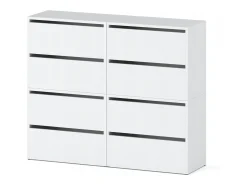 Gran mueble zapatero 120x36x100 cm blanco mate para 20 pares – Estantería de almacenamiento alto para la entrada