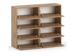 Gran Mueble Zapatero 120x36x100 cm Roble Wotan 20 pares – Estantería Alta de Almacenamiento para la Entrada
