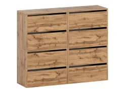 Gran Mueble Zapatero 120x36x100 cm Roble Wotan 20 pares – Estantería Alta de Almacenamiento para la Entrada