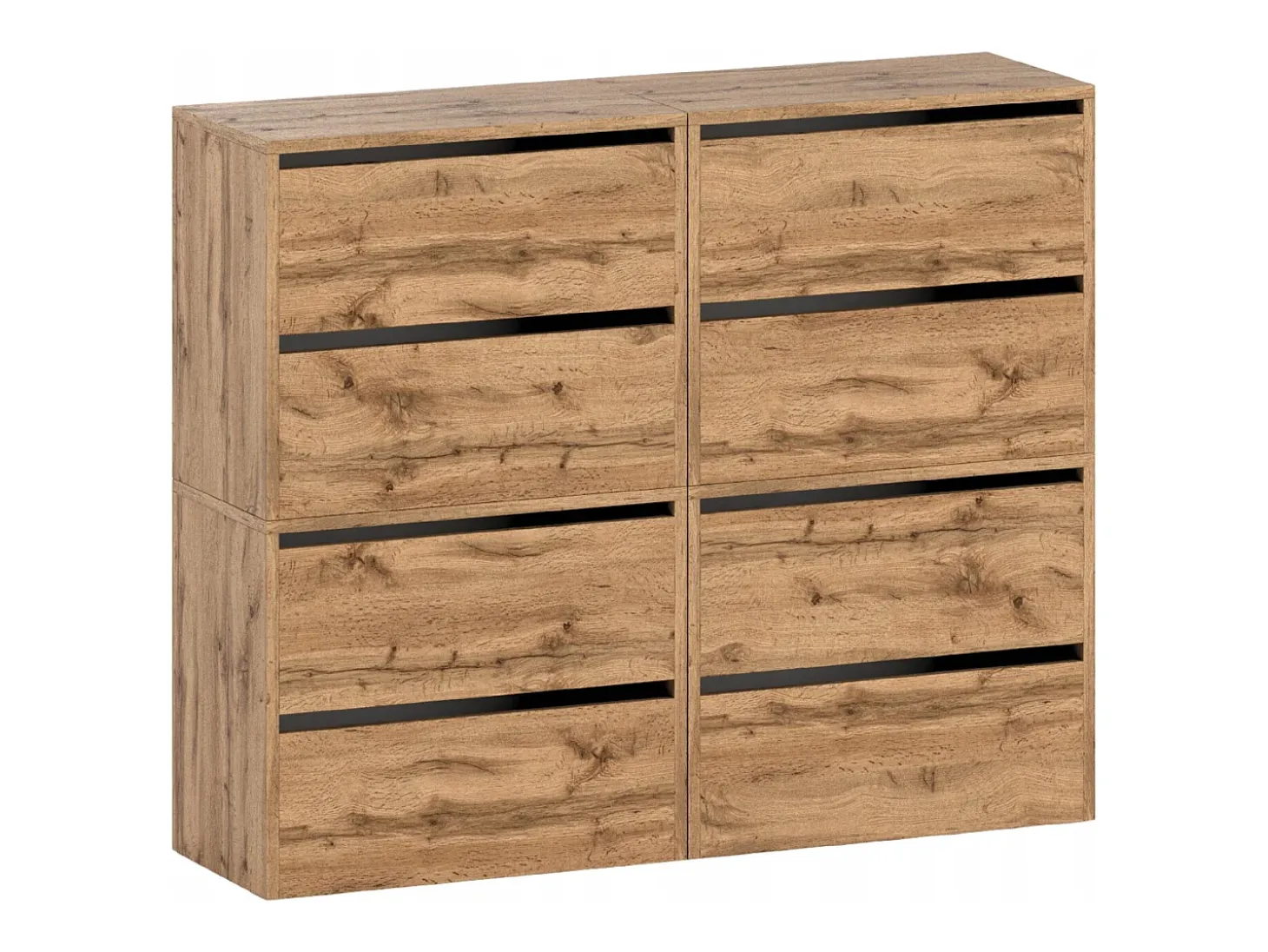 Gran Mueble Zapatero 120x36x100 cm Roble Wotan 20 pares – Estantería Alta de Almacenamiento para la Entrada