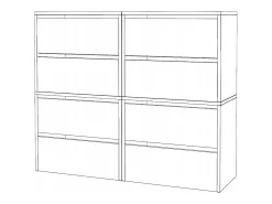 Gran Mueble Zapatero 120x36x100 cm Blanco + Roble Sonoma 20 pares – Estantería Alta de Almacenamiento para la Entrada