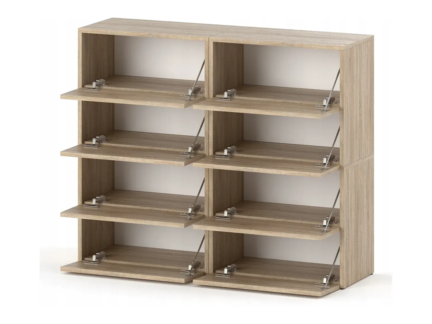 Gran Mueble Zapatero 120x36x100 cm Blanco + Roble Sonoma 20 pares – Estantería Alta de Almacenamiento para la Entrada