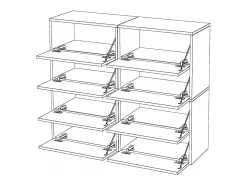 Gran Mueble Zapatero 120x36x100 cm Blanco + Roble Sonoma 20 pares – Estantería Alta de Almacenamiento para la Entrada