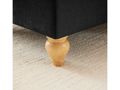 Gran Sofá 2 Plazas Chenille - Con Funda Extraíble y 2 Cojines - 194x83.5x93cm - Negro