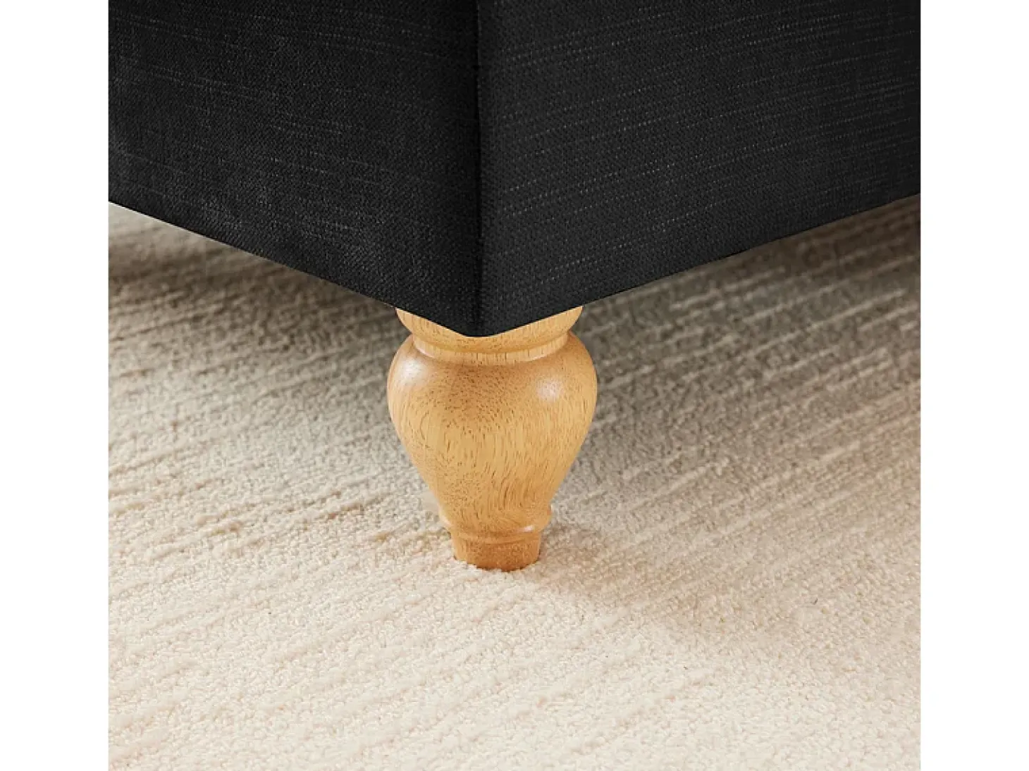 Gran Sofá 2 Plazas Chenille - Con Funda Extraíble y 2 Cojines - 194x83.5x93cm - Negro
