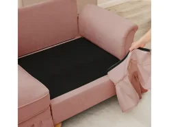Gran Sofá 2 Plazas Chenille - Con Funda Extraíble y 2 Cojines - 194x83.5x93cm - Rosa