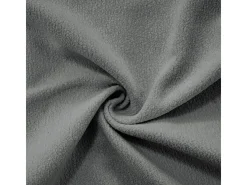 Gran sofá esquina modular - 3 plazas - con 2 pouf y 5 cojines - tejido felpa gris - 313x145x81cm