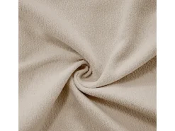 Gran sofá esquina modular - 3 plazas - con 2 pouf y 5 cojines - tejido felpa beige - 313x145x81cm