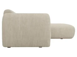 Gran sofá rinconera derecha de pana beige POGNI