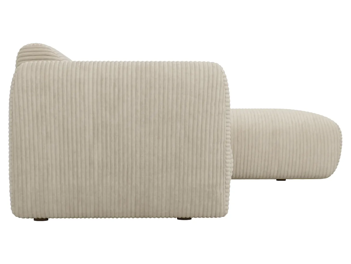 Gran sofá rinconera derecha de pana beige POGNI