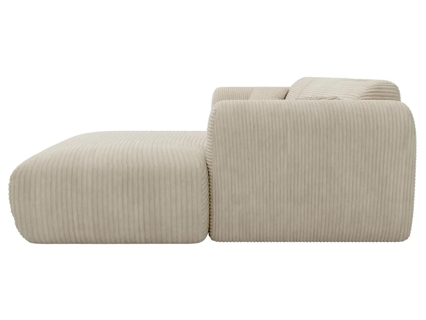Gran sofá rinconera derecha de pana beige POGNI