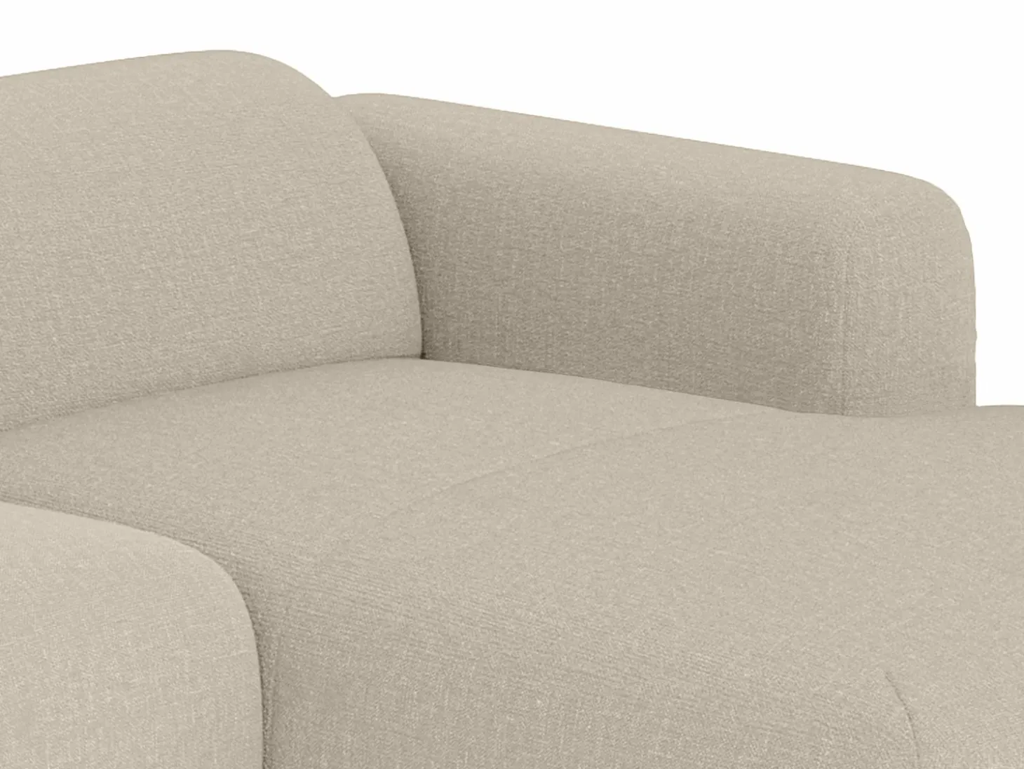 Gran Sofá rinconera derecho convertible exprés 140 cm en tejido color beige jaspeado POGNI