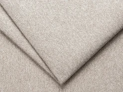 Gran sofá rinconera izquierda convertible exprés colchón 16 cm en tela jaspeada beige POGNI