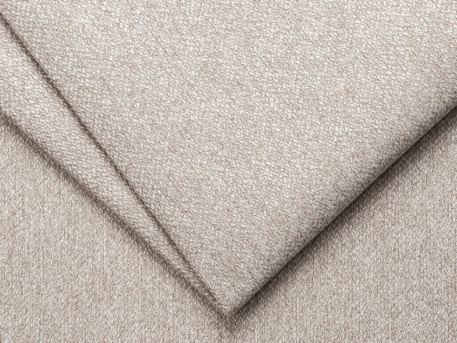 Gran sofá rinconera izquierda convertible exprés colchón 16 cm en tela jaspeada beige POGNI