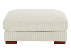 Gran sofá rinconera panorámico + puf de pana beige SPERONE de Pascal Morabito