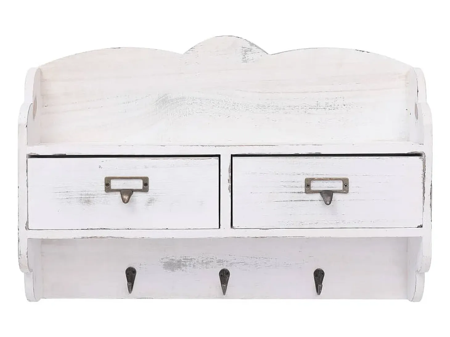Gryfel Perchero de pared de madera blanco 50x10x34 cm