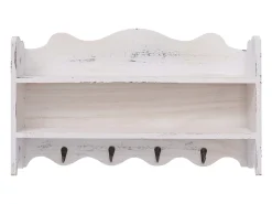 Gryfel Perchero de pared de madera blanco 50x10x30 cm