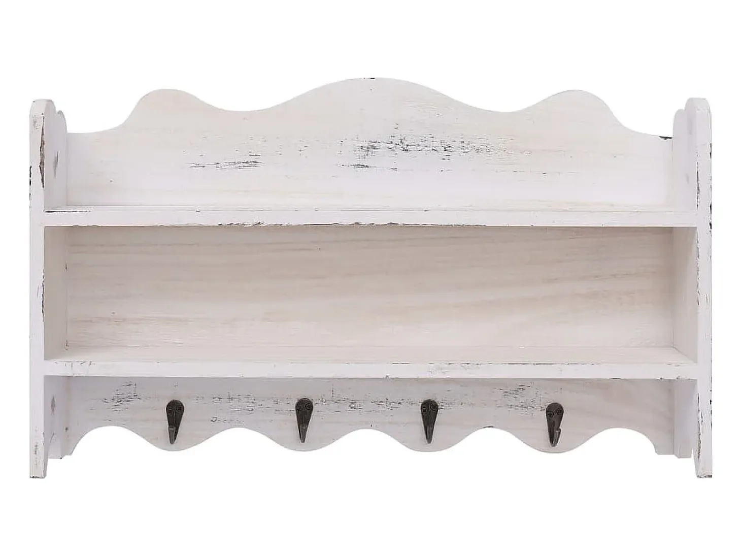 Gryfel Perchero de pared de madera blanco 50x10x30 cm