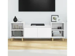 Grylis Mueble para TV madera contrachapada blanco 160x35x55 cm