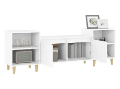 Grylis Mueble para TV madera contrachapada blanco 160x35x55 cm