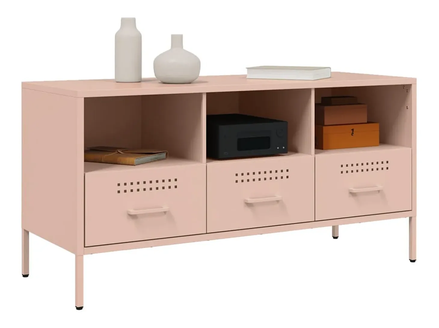 Gryln Mueble para TV acero rosa 100,5x39x50,5 cm