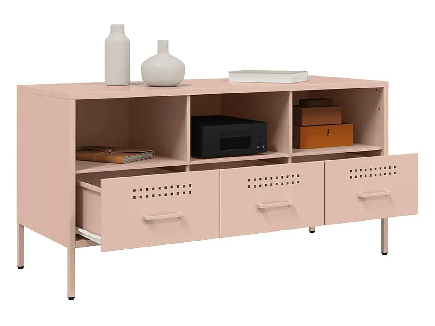 Gryln Mueble para TV acero rosa 100,5x39x50,5 cm