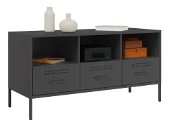 Gryln Mueble para TV acero negro 100,5x39x50,5 cm