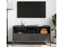 Gryln Mueble para TV acero negro 100,5x39x50,5 cm