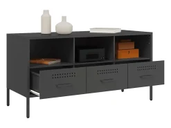 Gryln Mueble para TV acero negro 100,5x39x50,5 cm