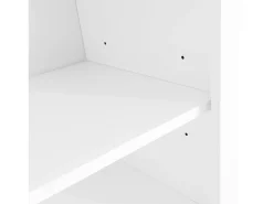 Guardarropa blanco con banco, zapatero, 3 ganchos y almacenaje abierto 120x40x190 cm