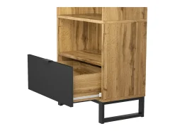 Guardarropa con cajón y compartimento - con barra para ropa - Natural
