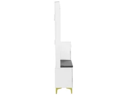 Guardarropa con perchero y banco zapatero - 60,5x35,2x180,5 cm - Tablero de partículas - Blanco