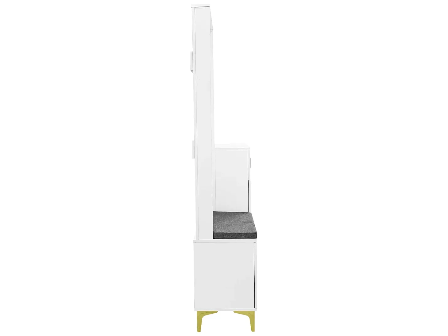 Guardarropa con perchero y banco zapatero - 60,5x35,2x180,5 cm - Tablero de partículas - Blanco