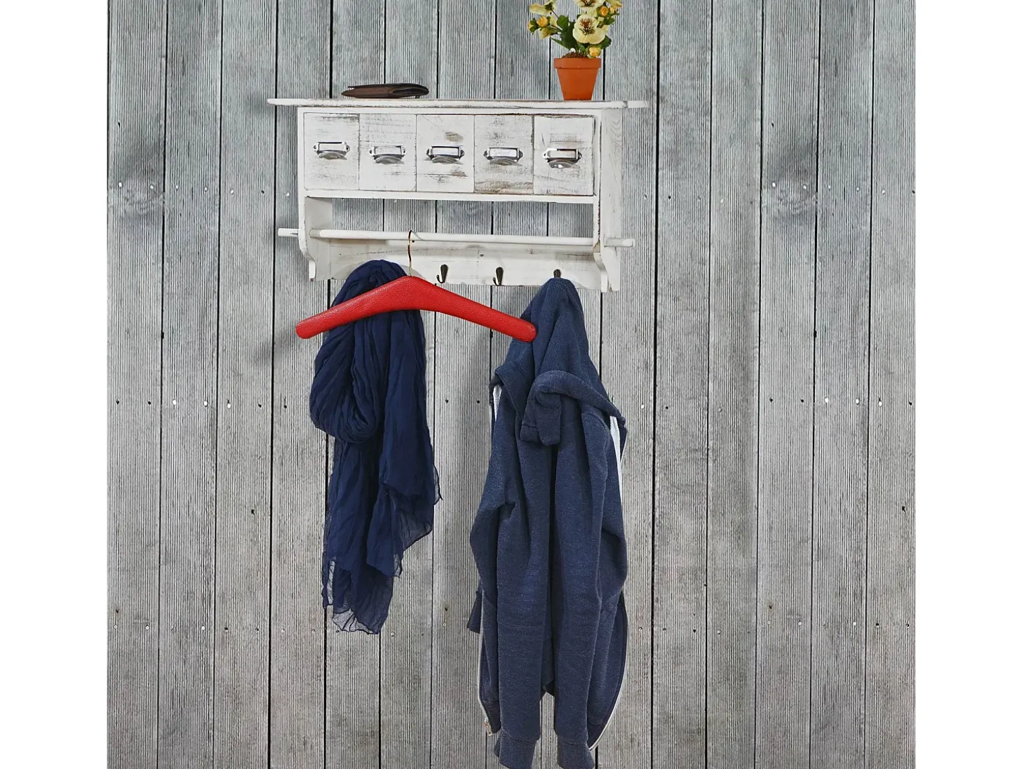 Guardarropa MCW-C49, aspecto shabby, blanco