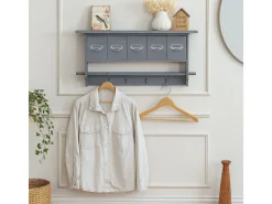 Guardarropa MCW-C49, aspecto shabby, gris