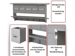 Guardarropa MCW-C49, aspecto shabby, gris