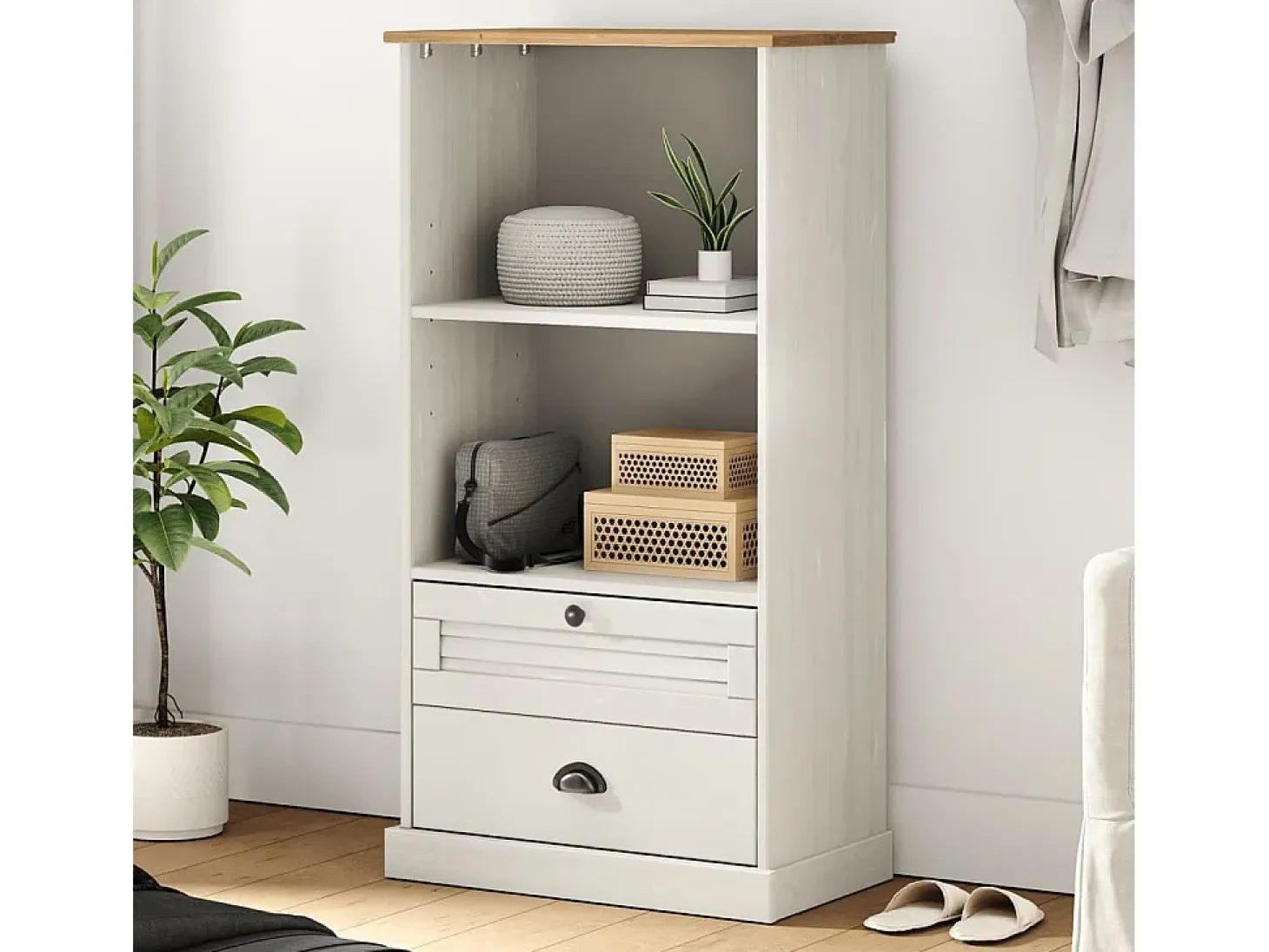 Gudvord Librería VIGO madera maciza de pino blanco 60x35x114,5 cm