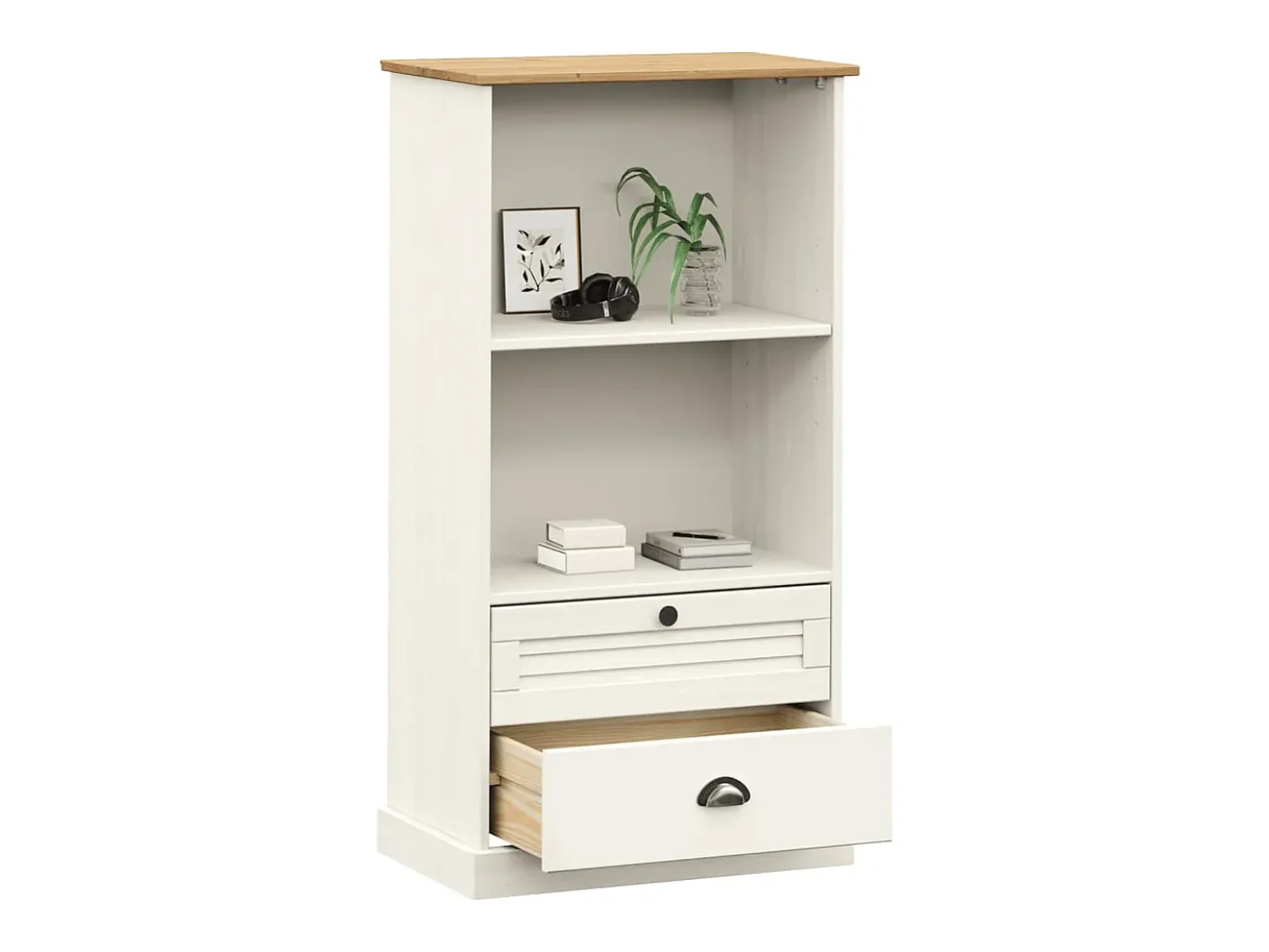 Gudvord Librería VIGO madera maciza de pino blanco 60x35x114,5 cm