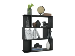 Gyran Estantería/divisor madera contrachapada negro 80x24x96 cm