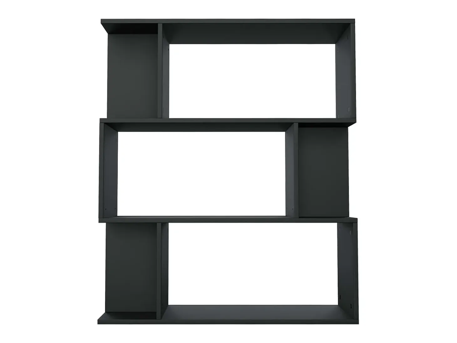 Gyran Estantería/divisor madera contrachapada negro 80x24x96 cm