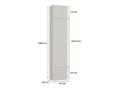 HAGA - Conjunto de entrada con 1 armario + 2 percheros de 6 ganchos + banco 150x35x238 cm - beige cachemira