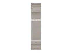 HAGA - Perchero con 3 ganchos - Guardarropa de entrada con asiento 238 x 50 x 35 cm - Beige cachemira