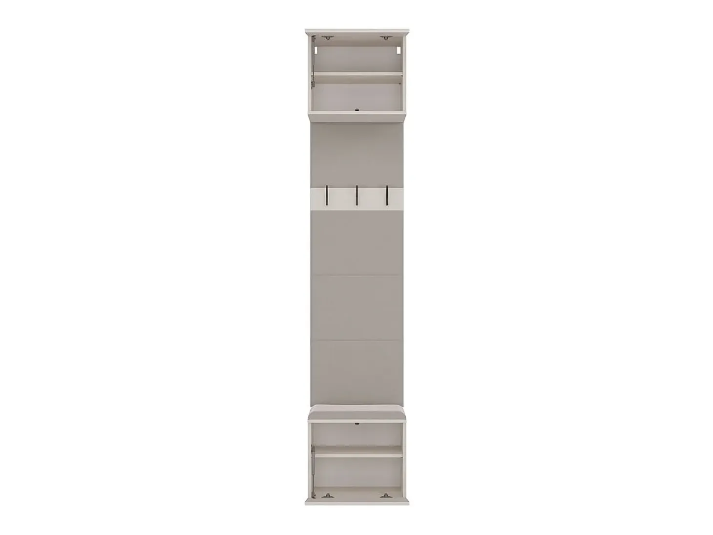 HAGA - Perchero con 3 ganchos - Guardarropa de entrada con asiento 238 x 50 x 35 cm - Beige cachemira