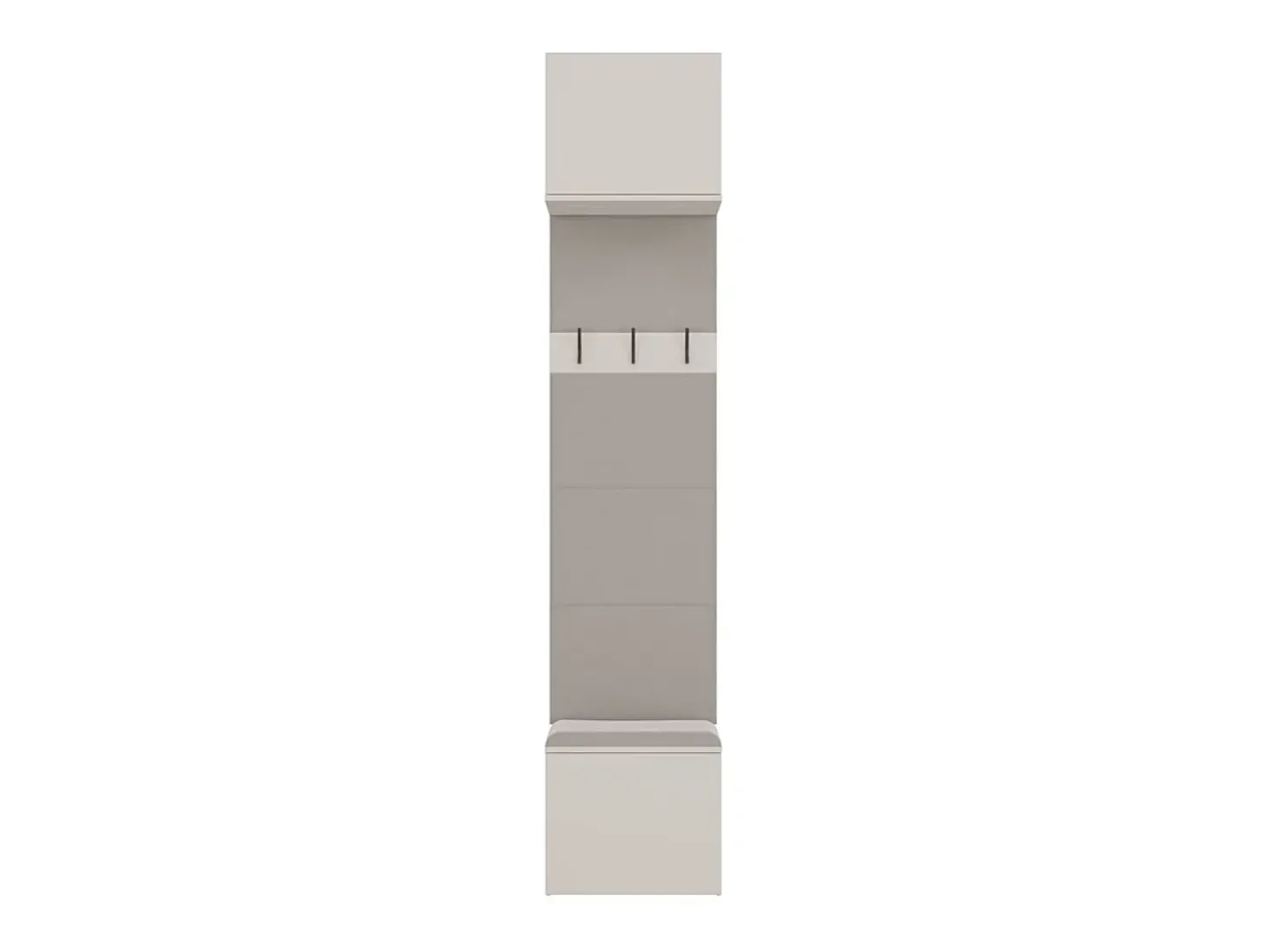 HAGA - Perchero con 3 ganchos - Guardarropa de entrada con asiento 238 x 50 x 35 cm - Beige cachemira