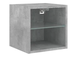 Hans Mueble de TV de pared con luces LED gris hormigón 30x28,5x30 cm