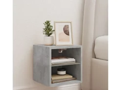 Hans Mueble de TV de pared con luces LED gris hormigón 30x28,5x30 cm