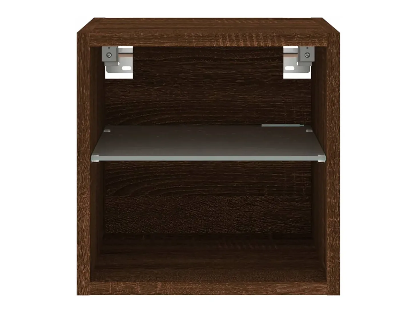 Hans Mueble de TV de pared con luces LED roble marrón 30x28,5x30 cm