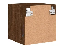 Hans Mueble de TV de pared con luces LED roble marrón 30x28,5x30 cm