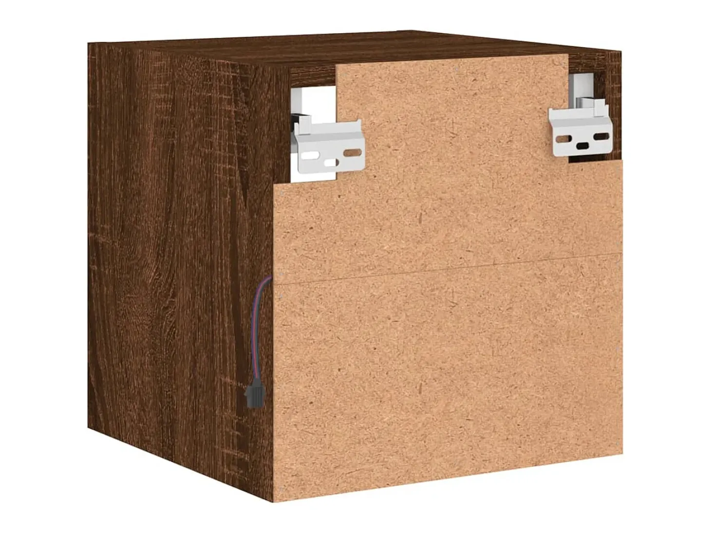 Hans Mueble de TV de pared con luces LED roble marrón 30x28,5x30 cm
