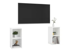 Helene Muebles para TV 2 uds madera de ingeniería blanco 72x35x36,5 cm